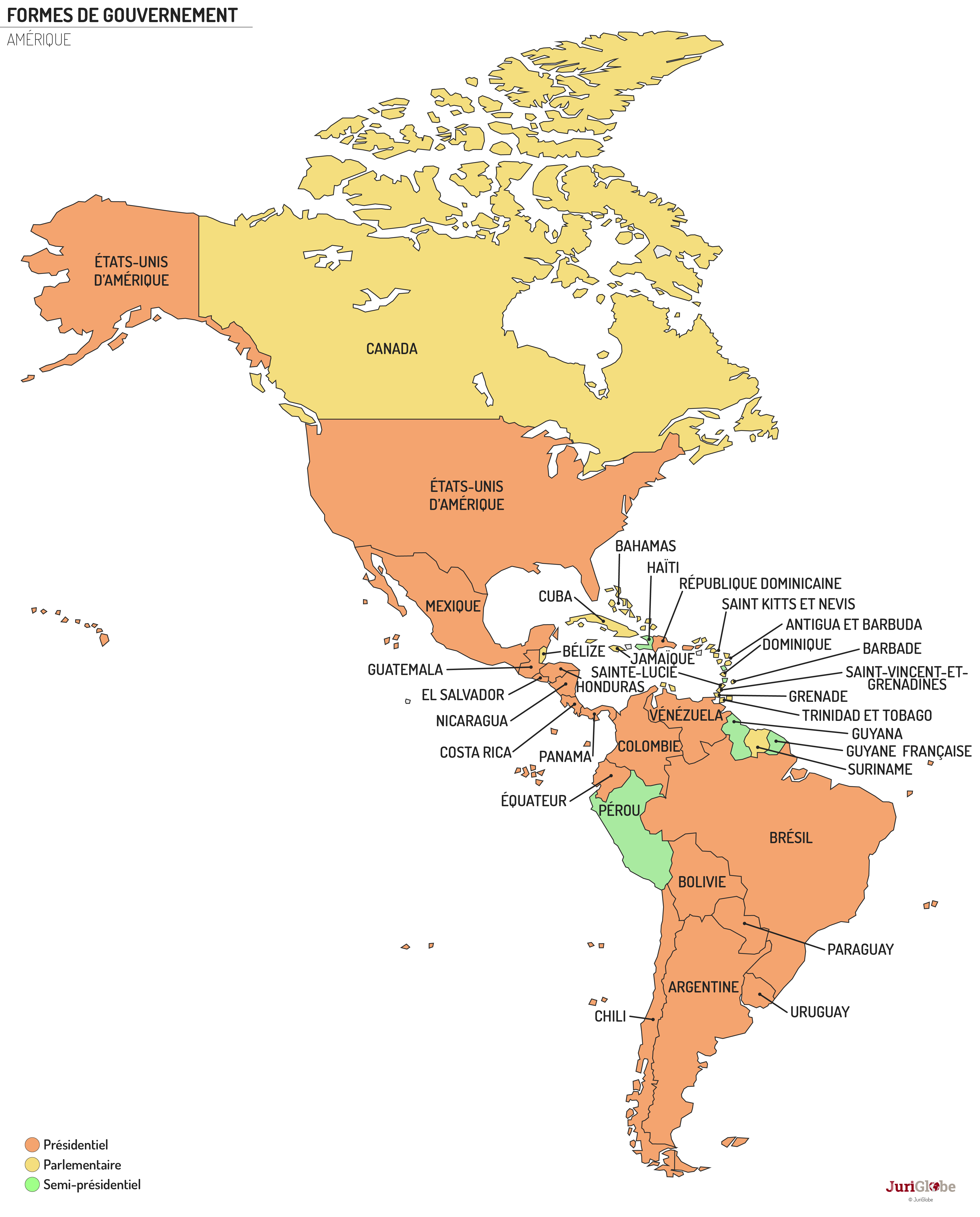 Carte des Amériques